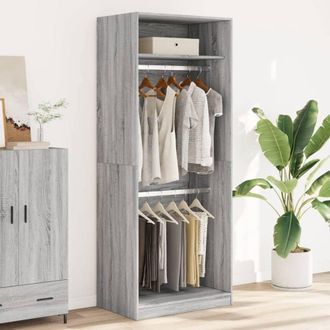 Berkfield Home Wardrobe Grey Sonoma 80x50x200 cm Engineered Wood | Size: 80 x 50 x 200 cm