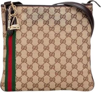 Gucci Pre-owned Cross Body Bags, female, Beige, Size: ONE SIZE Pre-owned Canvas crossbody-bags