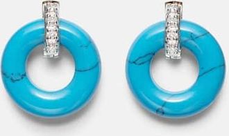 Mateo Bijoux 14kt gold earrings with turquoise and diamonds