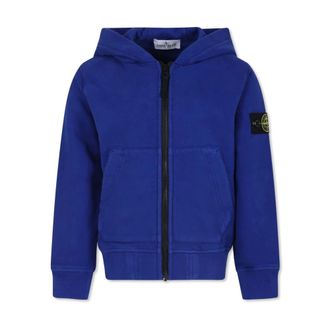 Stone Island Blue Sweatshirt for Boys Aw24 - male - Stone Island - Kids Sweatshirts - Blue - 4 Y - Kids