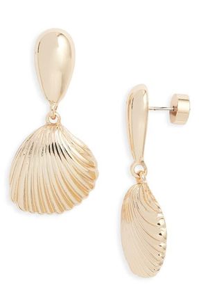 Nordstrom Scallop Shell Drop Earrings in Gold at Nordstrom