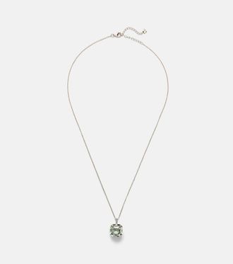Mateo Bijoux 14kt gold necklace with green amethyst and diamonds