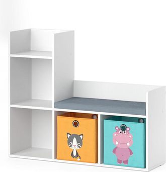 Vicco Estante Infantil Luigi, Blanco, 107.2 X 88.6 Cm Con 2 Cajas Plegables Opt.1 Vicco