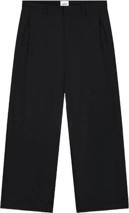 Arte Casual Broek Met Riemlussen - Heren - Wijde Broeken - Zwart - W34 - Wol - Broeken