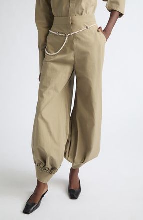 Nackiy&eacute; Seis Wide Leg Crop Pants in Sand at Nordstrom, Size 36