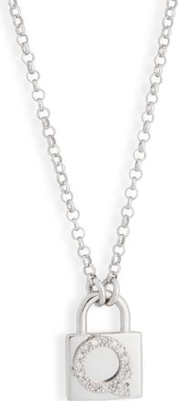 Meshmerise Diamond Padlock Initial Pendant Necklace - 0.12ct. in White-Q at Nordstrom Rack