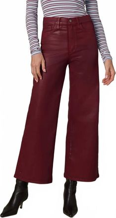 Joe's Mia Wide Leg Ankle Coated Pants In Zinfandel