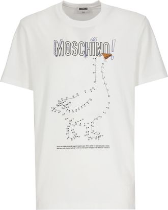 Moschino White Short-Sleeve Playful Logo Cotton T-Shirt