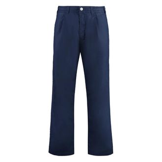 Stone Island Cotton Broeken - Heren - Straight fit broeken - Blauw - W33 - Katoen - Broeken