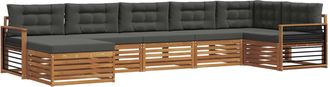vidaXL Conjunto De Sof&aacute;s De Exterior 7 Uds. Natural Y Antracita Vidaxl