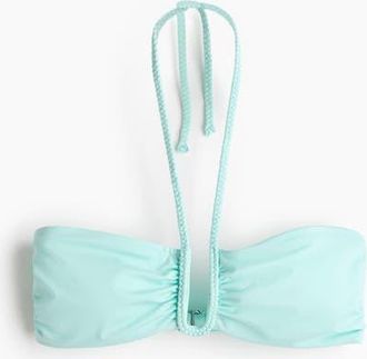 H&M Padded Bandeau Bikini Top in Light Turquoise at Nordstrom