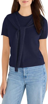 Nic+Zoe Piazza Layered Look Sweater in Dark Indigo at Nordstrom, Size Xx-Large