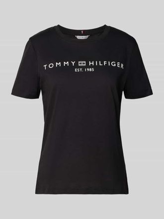 Tommy Hilfiger Regular Fit T-Shirt aus reiner Baumwolle in Black, Größe S