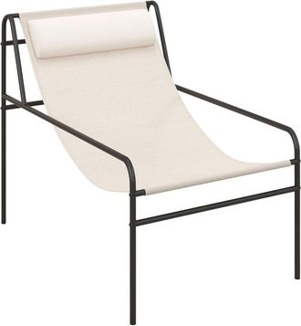 Costway Costway 1 Tumbona De Metal, Tumbona Jardin Con Reposacabezas Extra&iacute;ble, Tela Transpirable, Tumbona Playa Piscina, Carga 160 Kg, 94 X 62 X 76 Cm, Beige