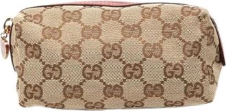 Gucci Pre-owned Mini Bags, female, Beige, Size: ONE SIZE Pre-owned Canvas Pouch