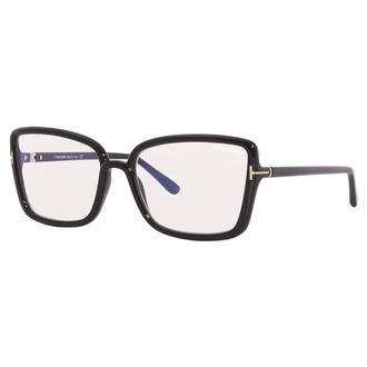 Tom Ford Eyeglasses Butterfly Full Rim, Vintage Havana Frame And Clear Demo Lenses Lens Ft5813-B055