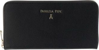 Patrizia Pepe Zip Around Portemonnee - Dames - Portefeuilles - Zwart - ONE Size - Leer - Accessoires