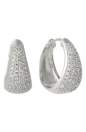 Dean Davidson Margaux Pav&eacute; Hoop Earrings in White Topaz/Silver at Nordstrom