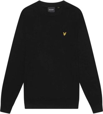 Lyle & Scott Mid Knits Cotton Merino Crew Neck Jumper - Heren - Sweatshirts - Zwart - 2XL - Katoen - Hoodies & sweatvesten