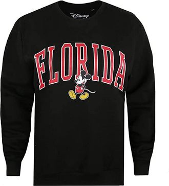 Disney Dames/dames Mickey Mouse Varsity Sweatshirt (Zwart/Rood)