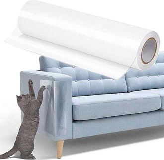 OEM [mai Usato]pellicola Protettiva Antigraffio Per Divano, Ideale Per Gatti, 30 X 500 Cm, Adesivo Trasparente Antigraffio, Pellicola Protettiva Per Mobil