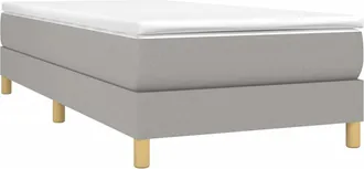 vidaXL Estructura De Cama Sin Colch&oacute;n Tela Gris Claro 90x200 Cm Vidaxl
