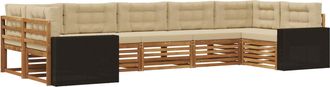 vidaXL Conjunto De Sof&aacute;s De Exterior 7 Uds. Natural Y Beige Vidaxl