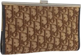 Dior Pre-owned Clutches, female, Brown, Size: ONE SIZE Pre-owned Trotter Canvas Pouch
