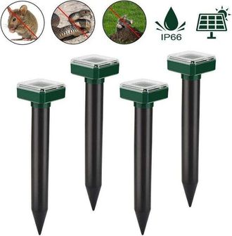 OEM Repelente Solar Ultras&oacute;nico Para Topos Y Animales, Para El Control De Topos Y Plagas, Clasificaci&oacute;n Ip56, Para Uso En Jardines, Paquete De 4