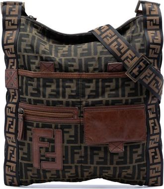 Fendi Pre-owned Fendi Zucca Canvas FF Flat Messenger Bag Unisex 07JX01ZSBFZ0TPO4