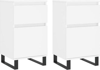 vidaXL Sideboards 2 pcs White 40x35x70 cm Engineered Wood Vidaxl