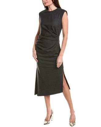Brunello Cucinelli Wool & Silk-Blend Midi Dress