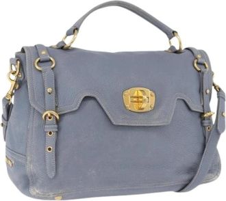 Miu Miu Pre-owned Hand Bag - Dames - Vintage Handtas - Blauw - ONE Size - Leer - Vintage