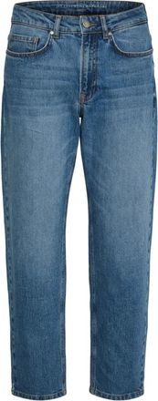 MY ESSENTIAL WARDROBE Mommy High Tapered Jeans Medium Blue - Dames - Regular Fit Jeans - Blauw - W33 L30 - Jeans
