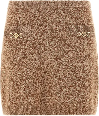 Versace Multicolor Virgin Wool Long Womens Skirt