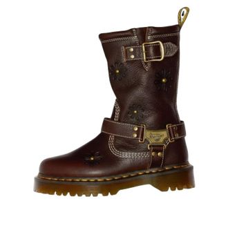 Dr. Martens Anistone Hi Flower Rigger Boots Dark Brown 42823200