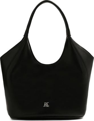 Kazar Zwarte handtas met twee handvatten - Dames - Handtassen - Zwart - ONE Size - Leer - Tassen