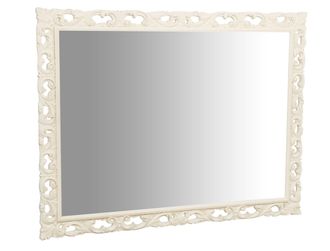 Biscottini International Biscottini - Espejo De Pared De Colgar De Madera Con Acabado Blanco Antiguo Hecho En Italia