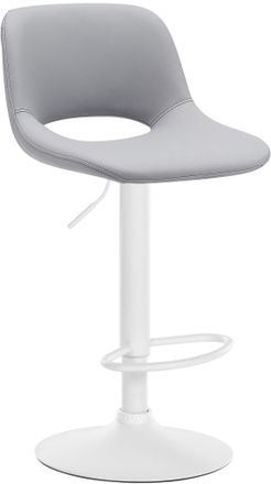 Clp Clp - Taburete De Bar Camden En Polipiel Gris Metal Blanco Mate