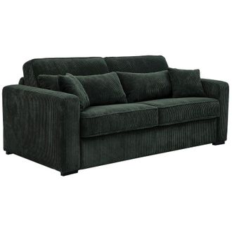 Vente-Unique Vente-unique - Divano letto 4 posti a ribalta Letto con doghe larghe 160cm Materasso 16cm in Velluto a coste Verde - mondovi