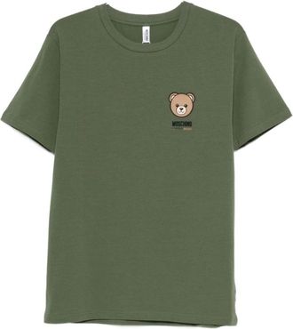 Moschino Groene Teddy Bear Logo Print T-shirt - Heren - T-shirts - Groen - S - Katoen - Tops