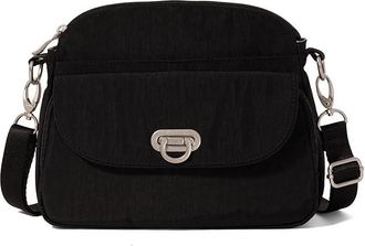 Baggallini Coastal Flip Lock Crossbody Cross Body Womens Handbags Black, Nylon