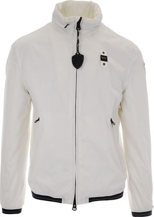 Blauer Windbreaker Jacket with Hidden Hood and Taped Seams