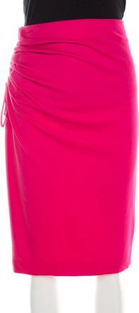 Escada Blossom Pink Jersey Ruched Side Detail Skirt
