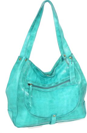 Nino Bossi Vintage Leather Organizer Satchel in Blue
