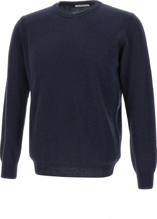 KANGRA Wollen trui met ronde hals - Heren - Ronde hals truien - Blauw - 3XL - Wol - Truien & Vesten