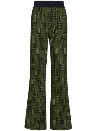 Marni Pantaloni svasati a quadri - Verde