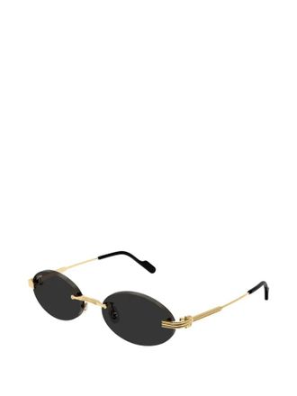 Cartier CT0615S Oval Gold-Tone Sunglasses - Gold