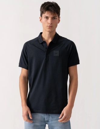 HUGO BOSS Mens BOSS Green Paddy Rib Mens Polo Shirt - Dark Blue 402 - Navy - Size: 42