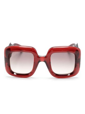 Etro translucent oversize-frame sunglasses - unisex - Acetate - 48 - Red
